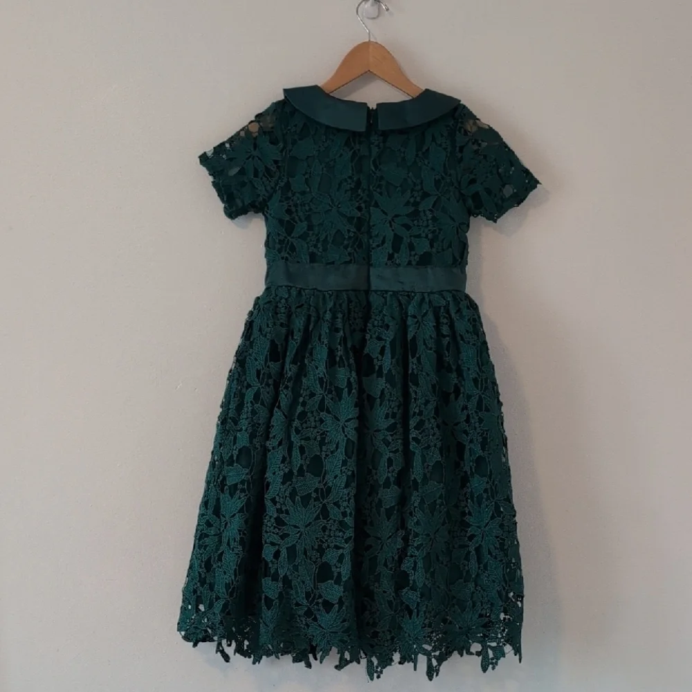 Elegant Green Lace Kids Dress